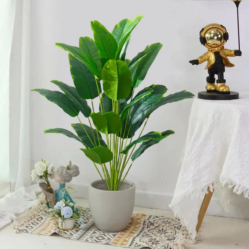 Artificial Tropical - Palm Tree – Real Touch Banana & Monstera Leaves Home Decor