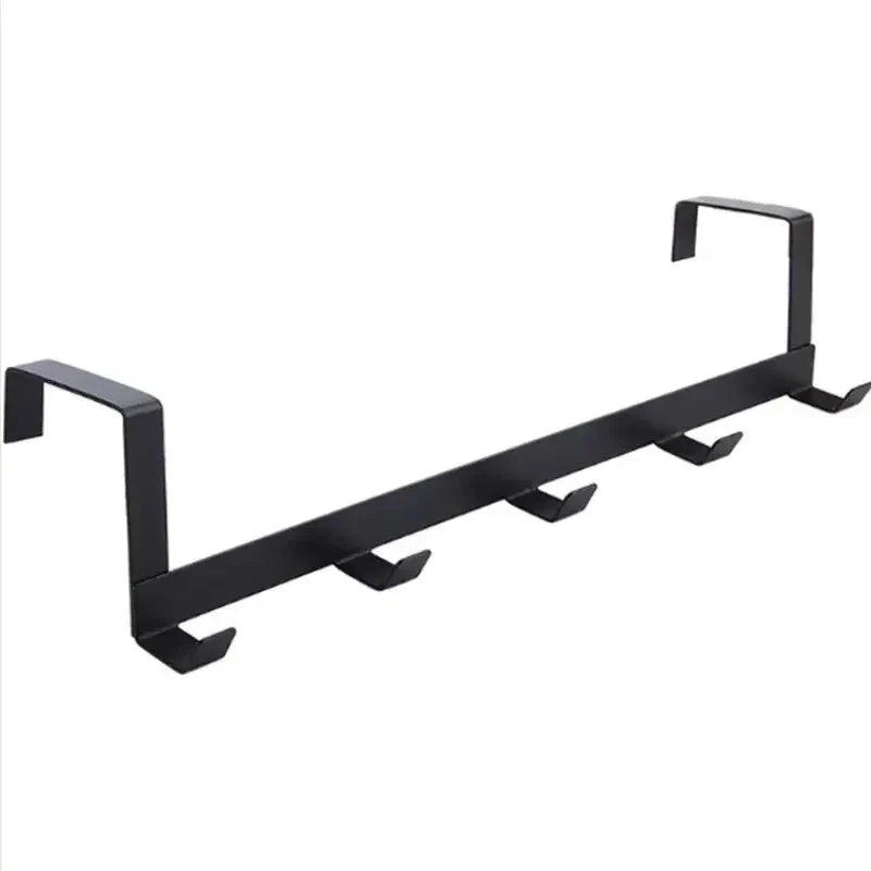 5-Hook Over-Door Organizer Rack Heavy-Duty Iron Hanger