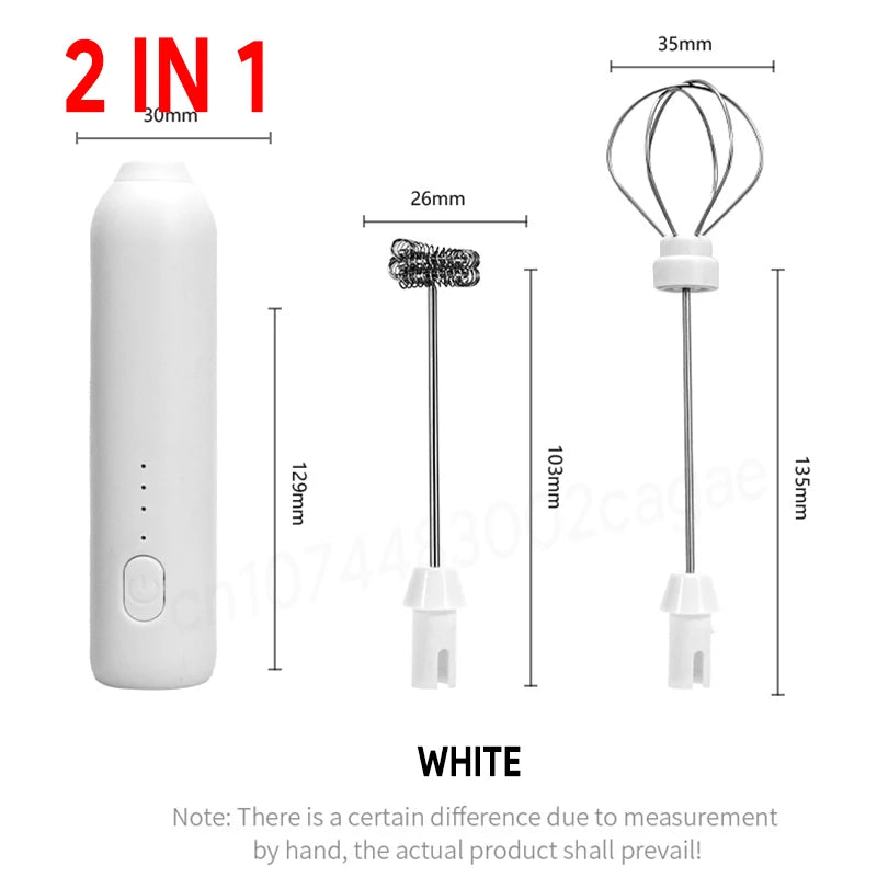 Electric Milk Frother & Egg Beater – USB Type-C Rechargeable 3-Speed Mini Handheld Foam Maker Coffee Whisk for Latte, Cappuccino & Cooking