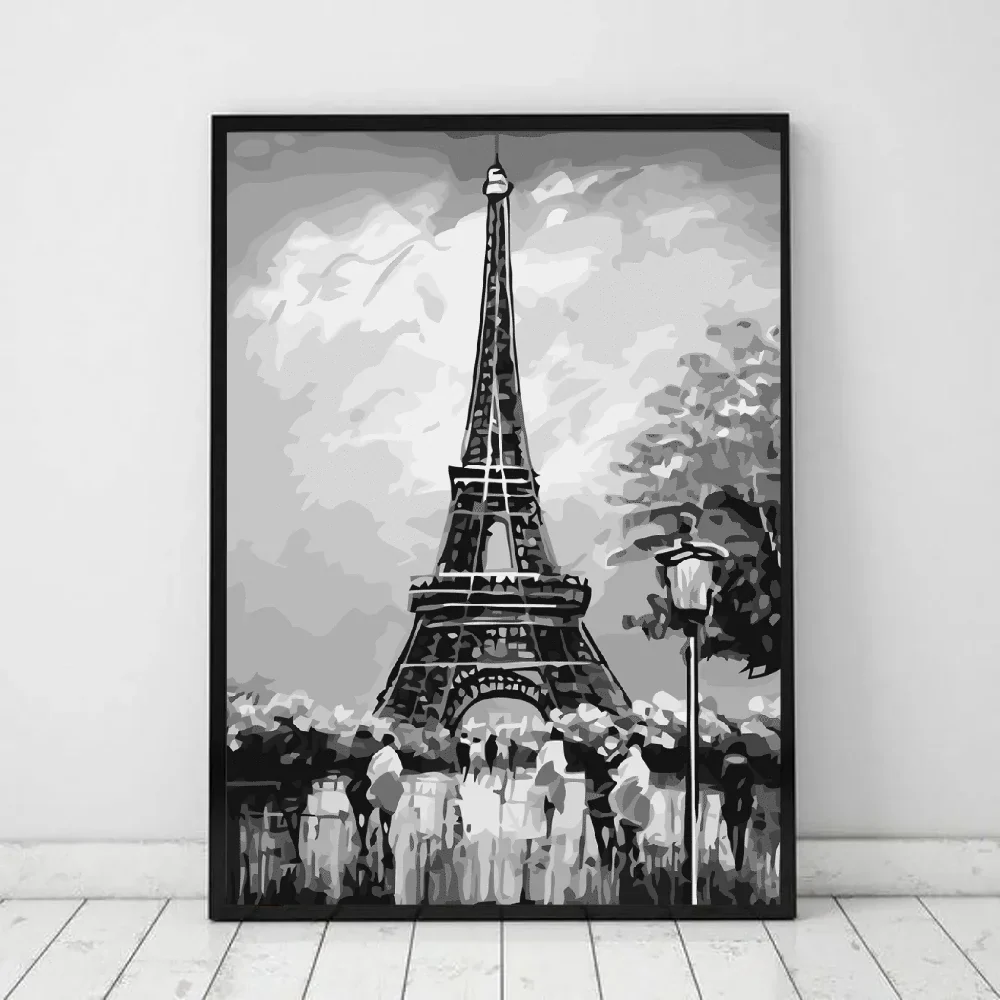 Retro Black & White Paris London Anime Posters for Wall Decor
