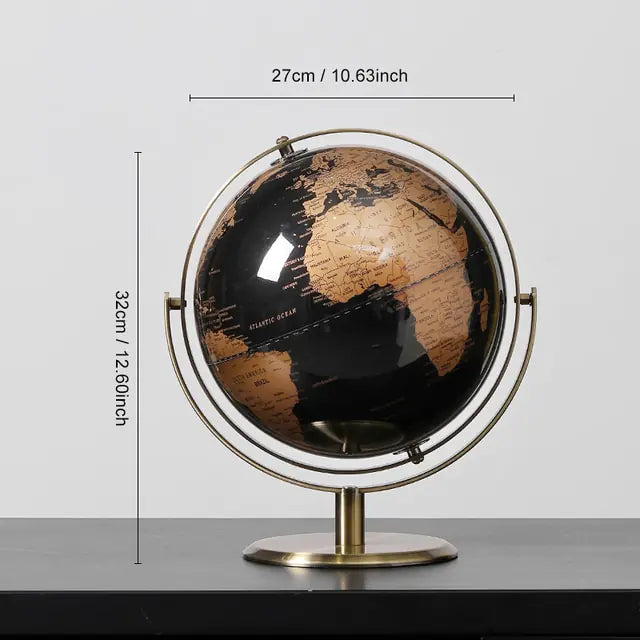 Retro World Globe Map Ornament for Home Office Decor Accessories