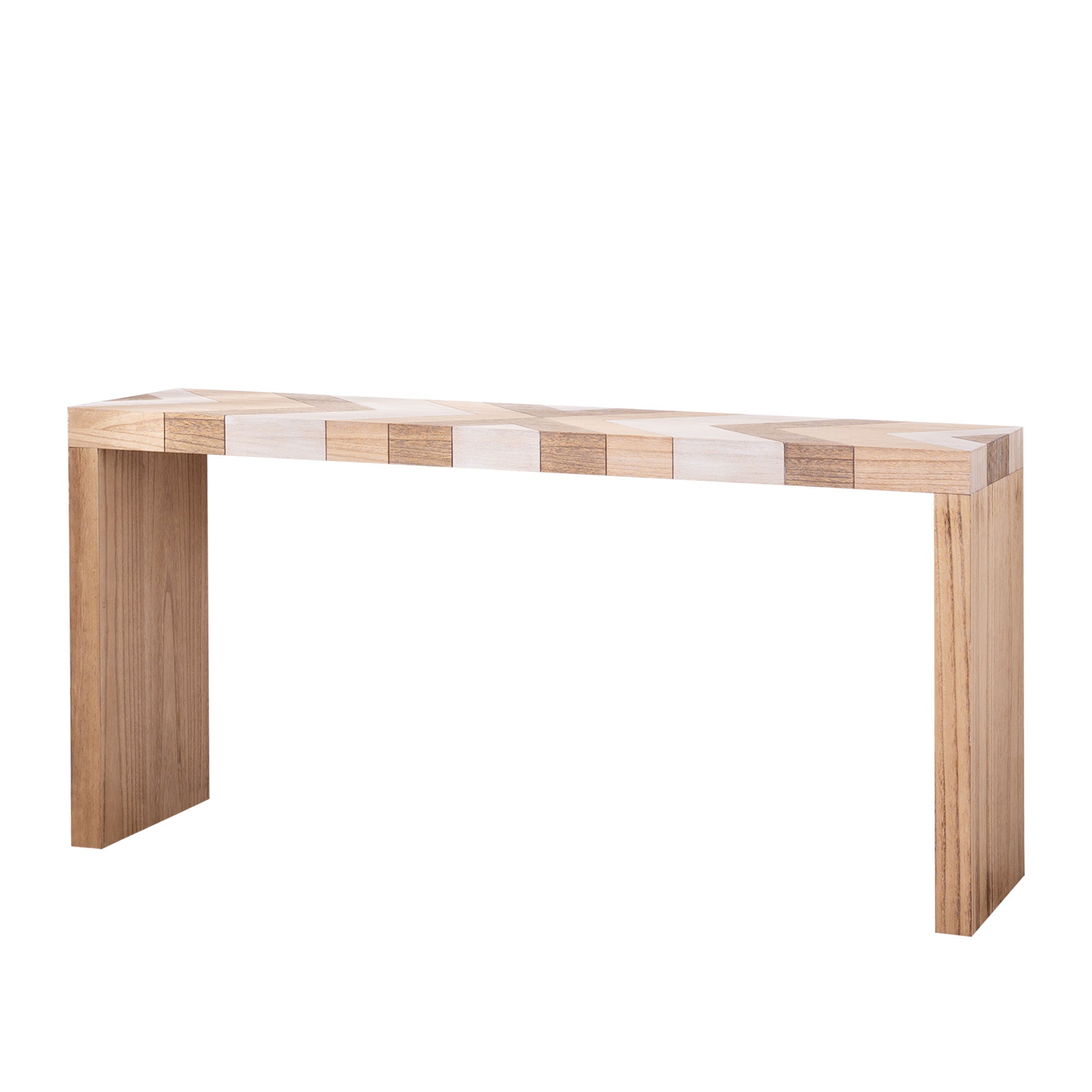 Modern Console Table, 62' Long Entryway Table with Chevron Patterned Top, Manufactured Wood Sofa Table for Hallway, Living Room, or Office