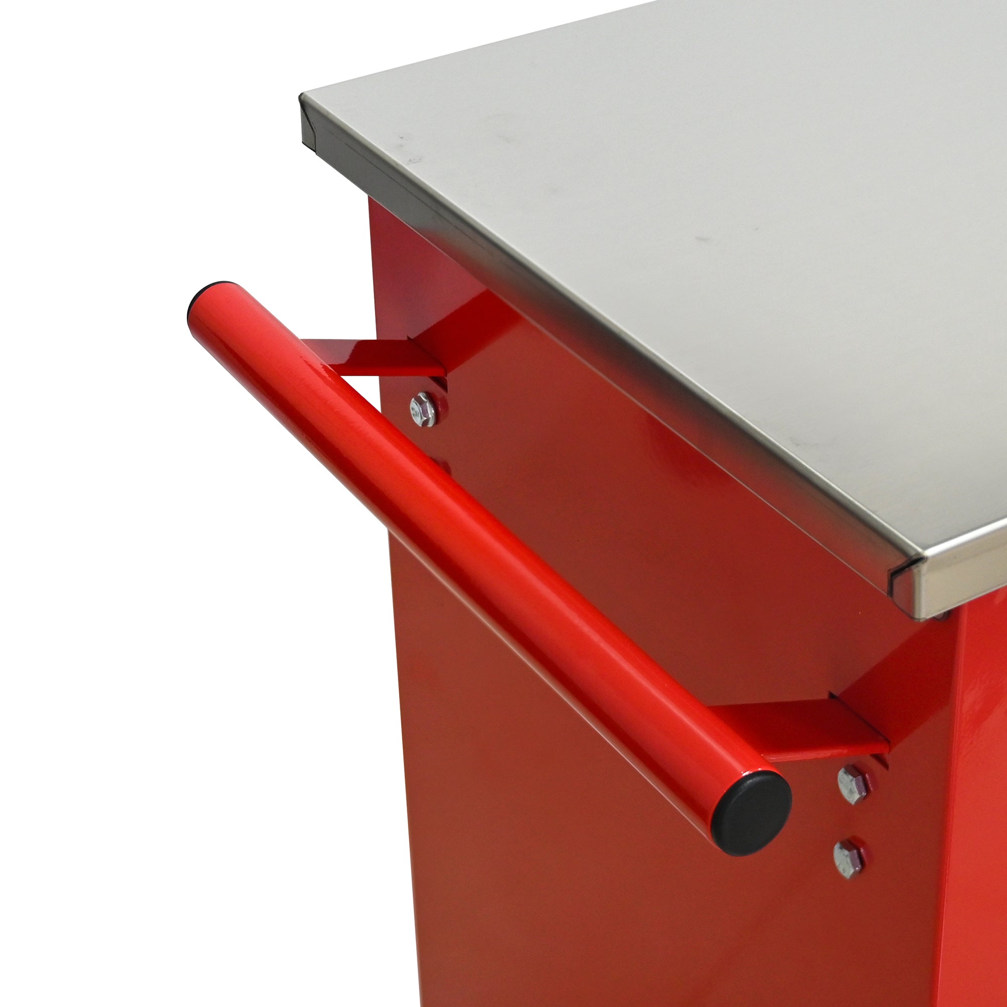 6 Drawers Multifunctional Tool Cart with Wheels,Metal Rolling Tool Cart Storage for Garage Workshop Warehouse Repair Shop--With Stainless Steel Roof- Red&Black