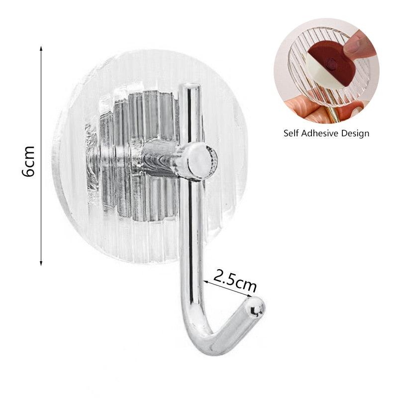 Acrylic Self-Adhesive Wall Hooks for Towels, Coats & Bags