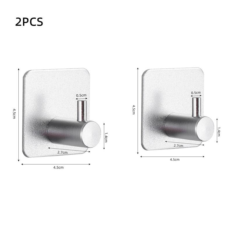 Adhesive Wall Hooks for Keys, Coats, Towels, and Bags