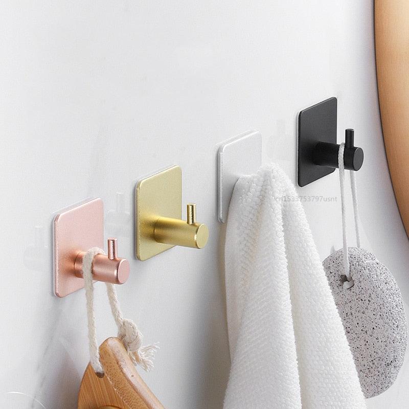 Adhesive Wall Hooks for Keys, Coats, Towels, and Bags