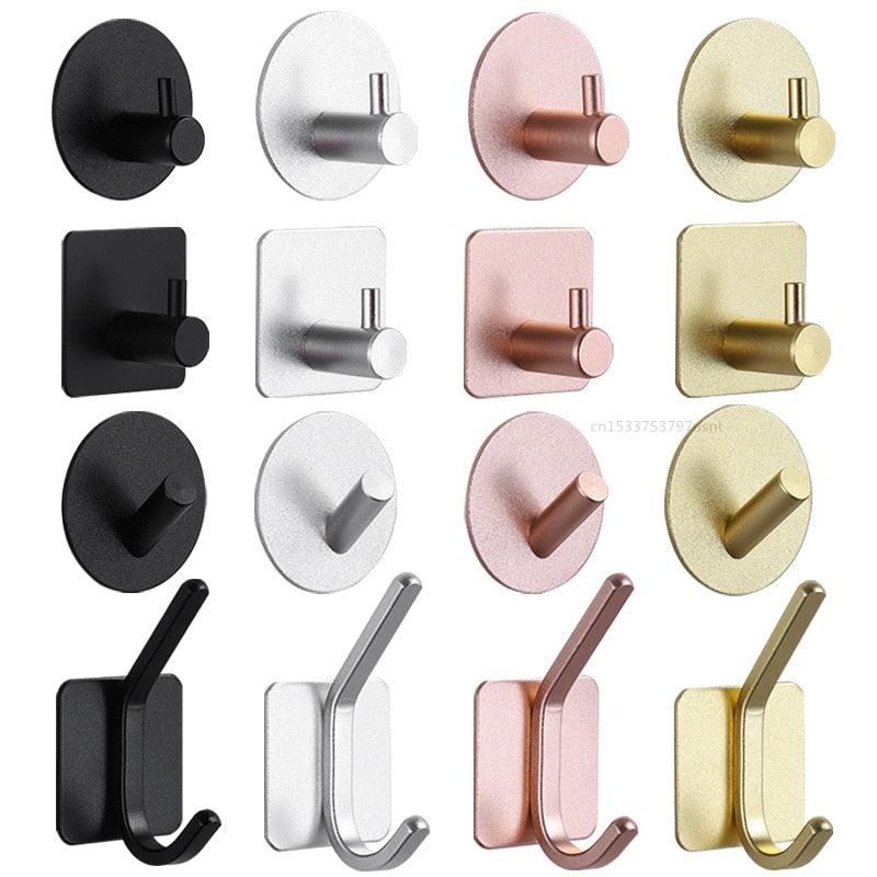 Adhesive Wall Hooks for Keys, Coats, Towels, and Bags