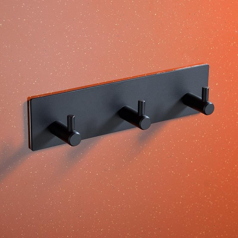 Black Stainless Steel Wall Hook for Towels, Coats, and Hats