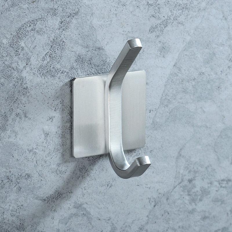 Black Stainless Steel Wall Hook for Towels, Coats, and Hats