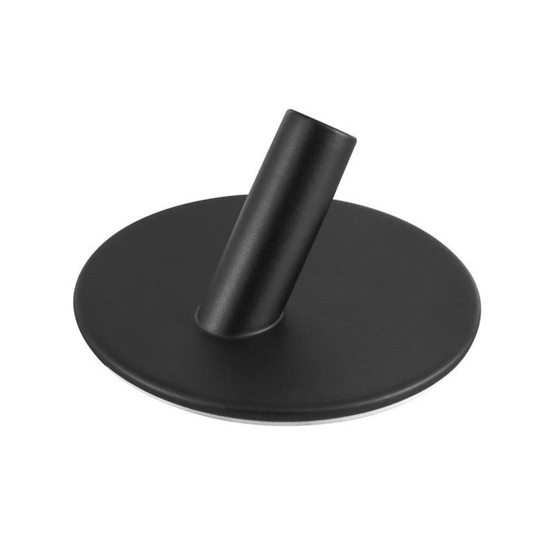 Black Stainless Steel Wall Hook for Towels, Coats, and Hats