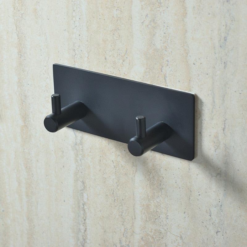 Black Stainless Steel Wall Hook for Towels, Coats, and Hats