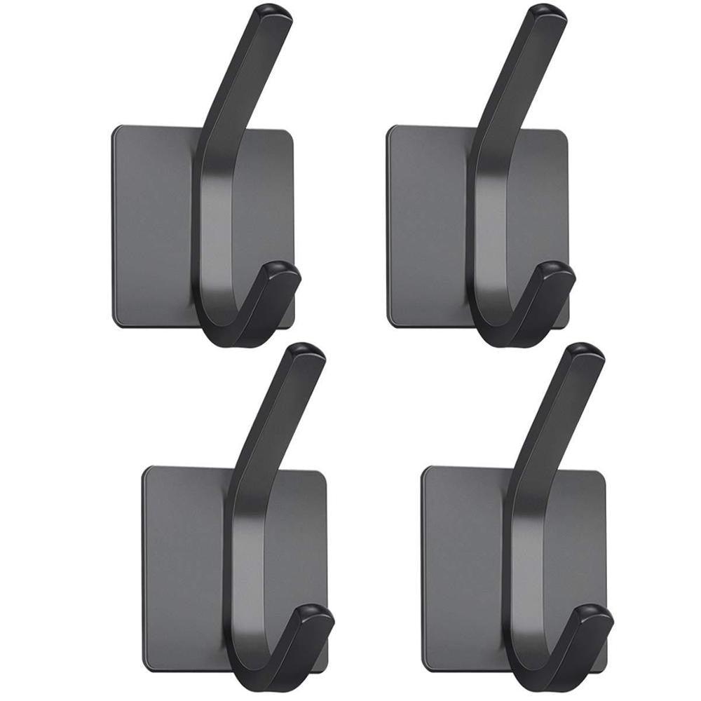 Black Stainless Steel Wall Hook for Towels, Coats, and Hats