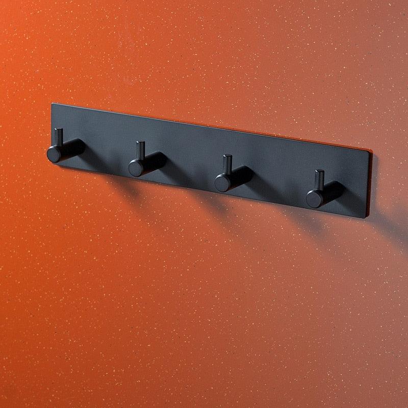 Black Stainless Steel Wall Hook for Towels, Coats, and Hats