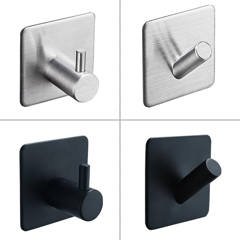 Black Stainless Steel Wall Hook for Towels, Coats, and Hats