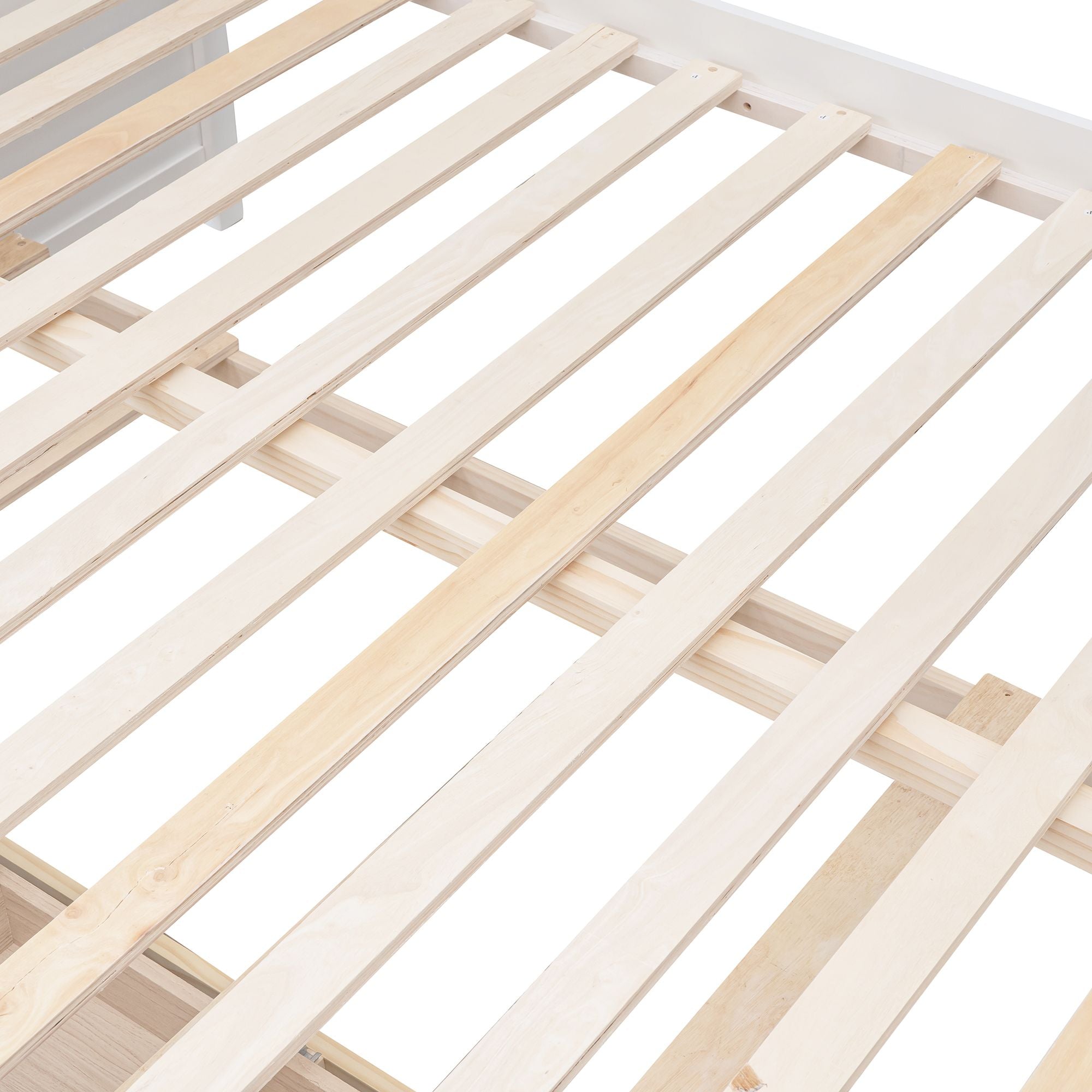 Twin Over Full Bunk Bed with Drawers & Trundle - White - Just Better Bunk Beds