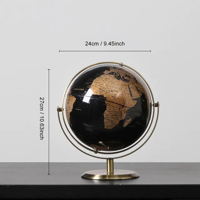 Retro World Globe Map Ornament for Home Office Decor Accessories