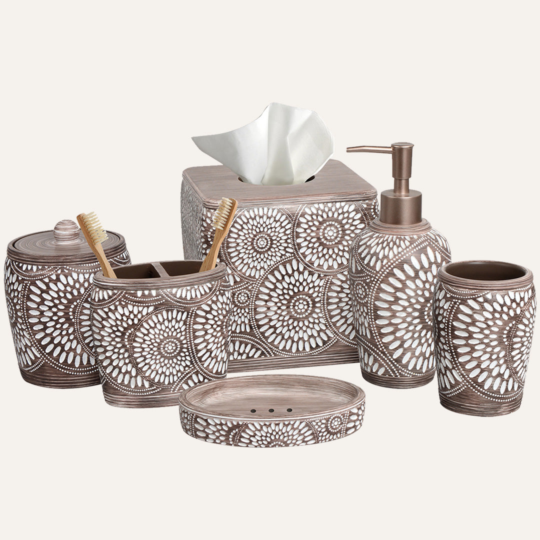 The Ciccone Collection – Elegant Modern Bathroom Décor Accessories Set of 6