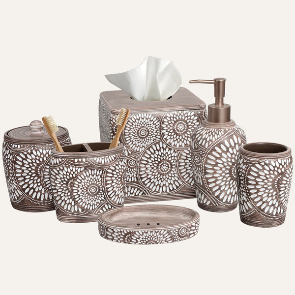 The Ciccone Collection – Elegant Modern Bathroom Décor Accessories Set of 6