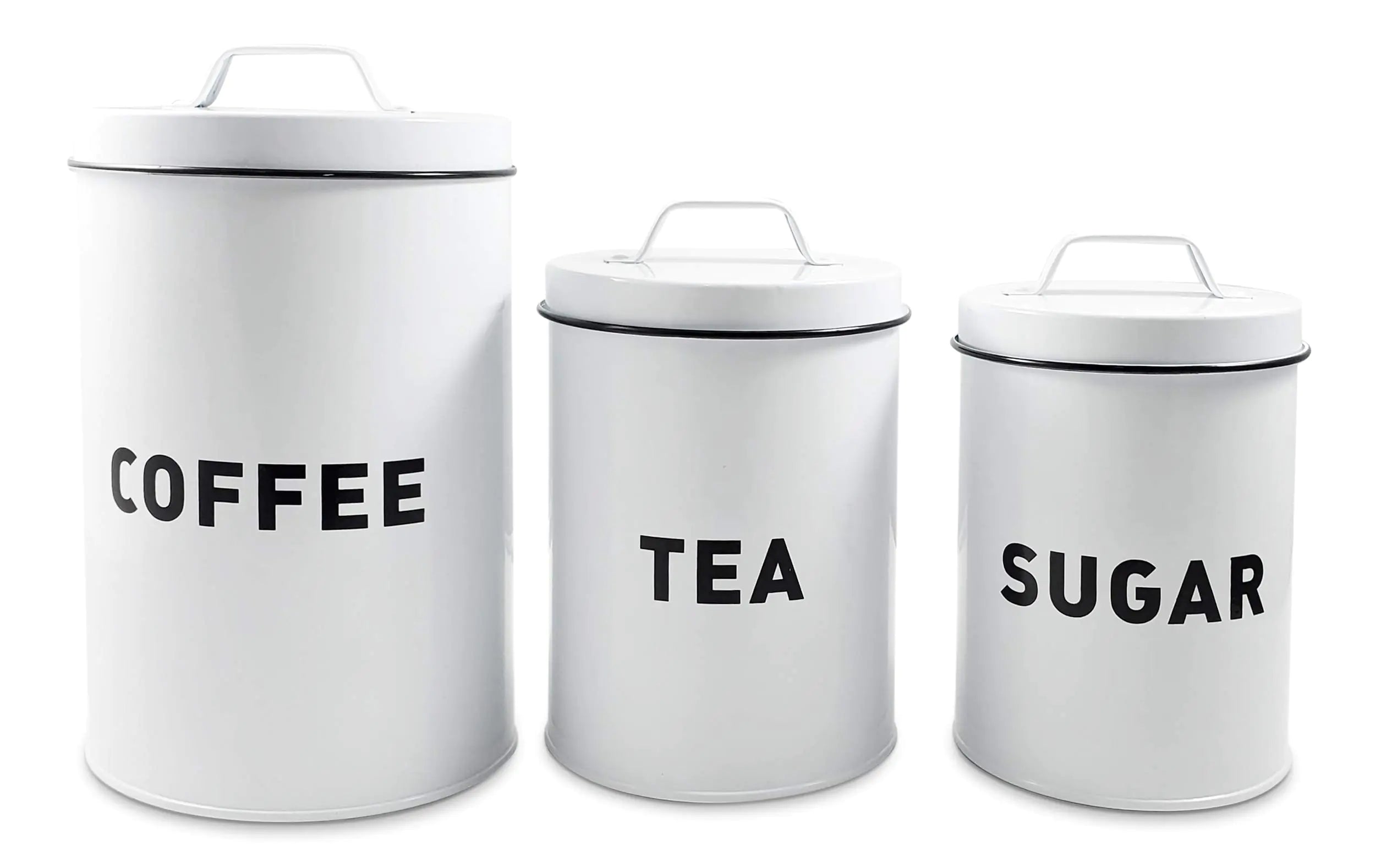 Metal Storage Canister Set for Home and Kitchen Organization