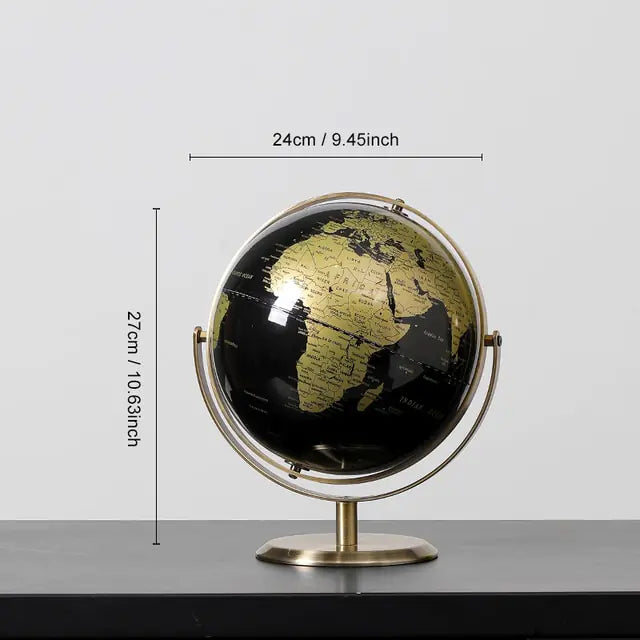 Retro World Globe Map Ornament for Home Office Decor Accessories