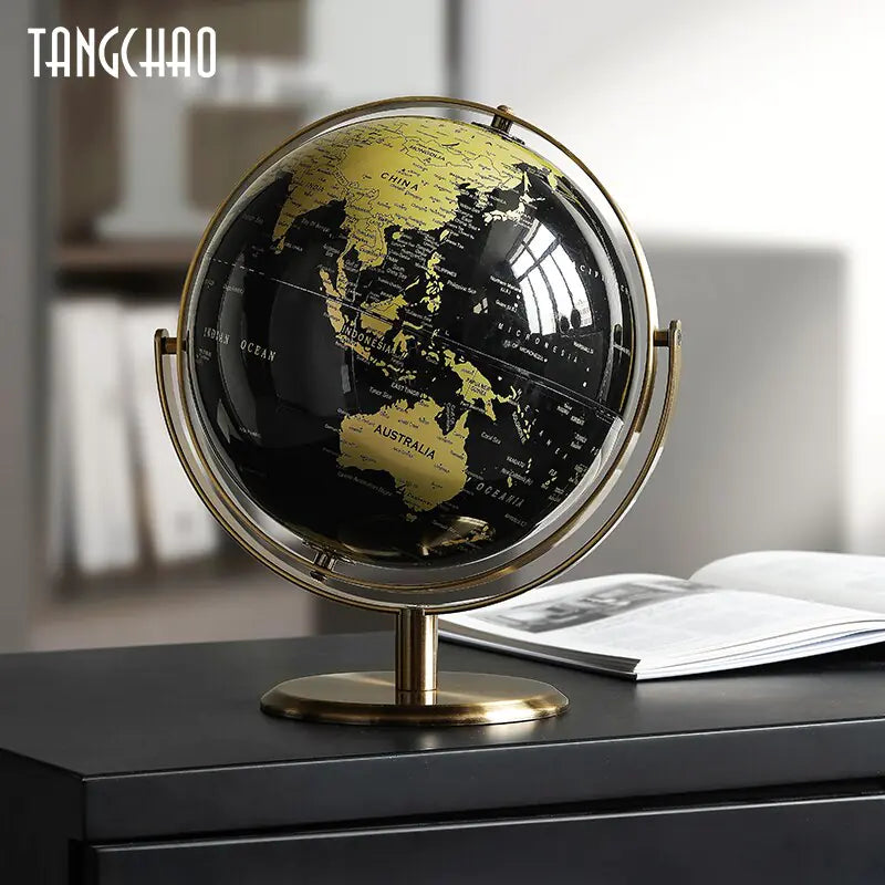 Retro World Globe Map Ornament for Home Office Decor Accessories