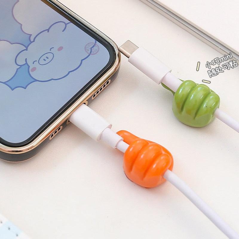 Self-Adhesive Silicone Thumb Wall Hook & Cable Clip Organizer
