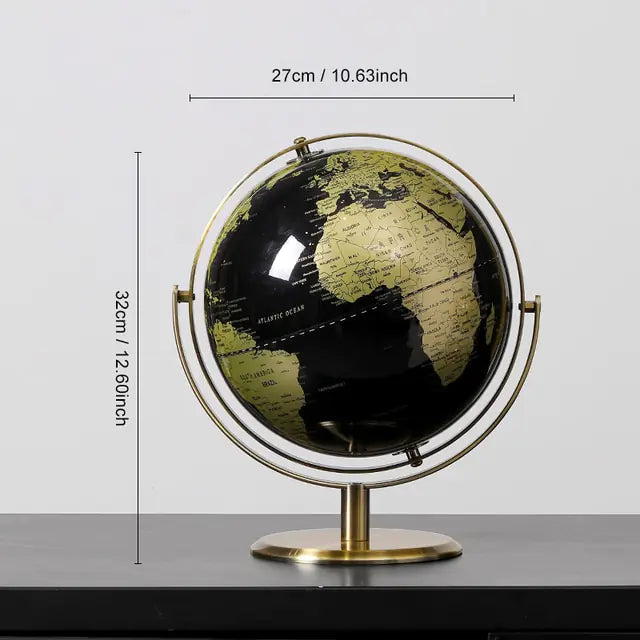 Retro World Globe Map Ornament for Home Office Decor Accessories