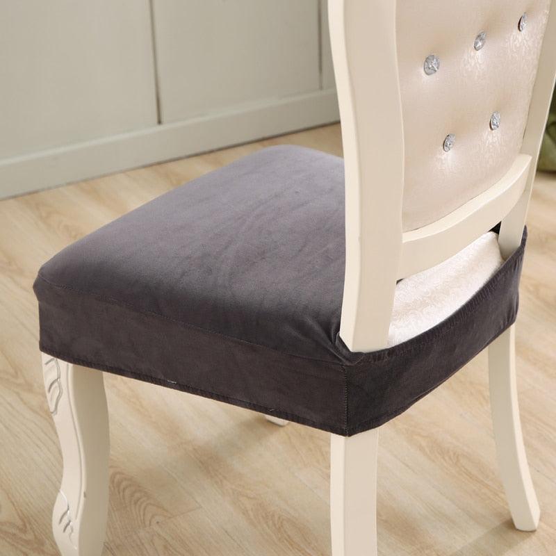 Thick Velvet Elastic Chair Slipcover for Dining Room Seats