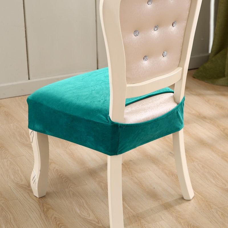 Thick Velvet Elastic Chair Slipcover for Dining Room Seats