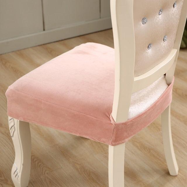 Thick Velvet Elastic Chair Slipcover for Dining Room Seats