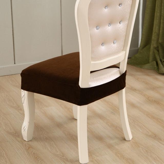 Thick Velvet Elastic Chair Slipcover for Dining Room Seats